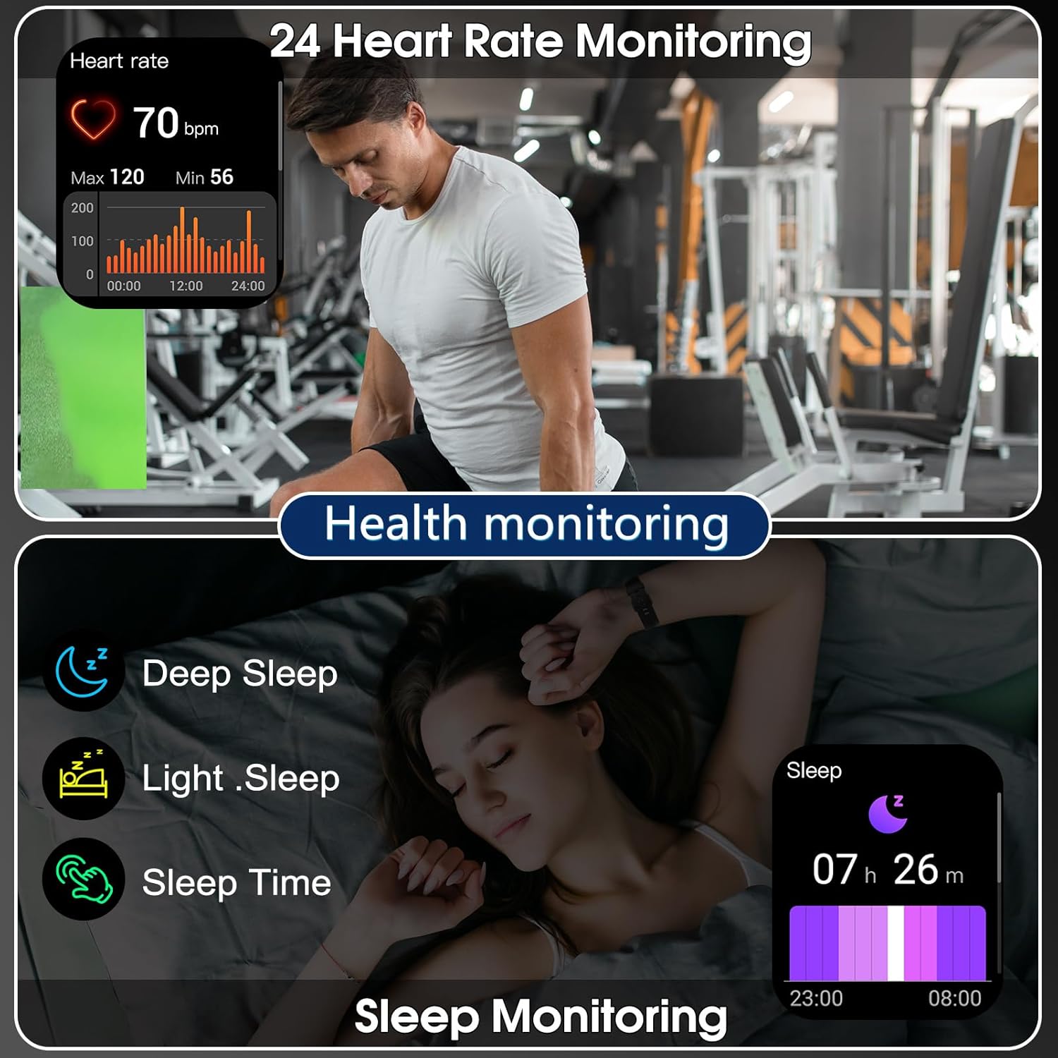 Smart Watch for Men Women, 1.96"HD Smartwatch (Answer/Make Call) with Heart Rate/Sleep Monitor/Pedometer/Spo2, 2025 New Fitness Watch 113+ Sport Modes, IP68 Waterproof Activity Tracker for Android iOS - Image 3